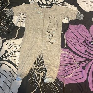 Gerber - Blue/Black Baby Boy Onesie with Bear Design, Newborn